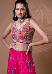 Rani Pink Embroidered Plazo Set
