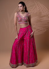Rani Pink Embroidered Plazo Set