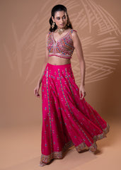 Rani Pink Embroidered Plazo Set