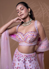 Lilac Sequin Embroidered Lehenga Set