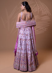 Lilac Sequin Embroidered Lehenga Set
