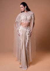 Embellished Cape Drape Set