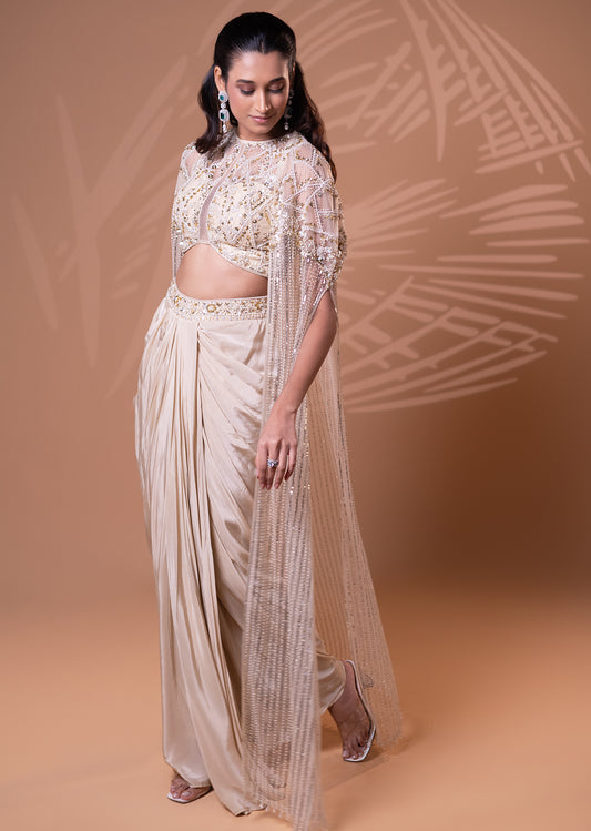 Embellished Cape Drape Set