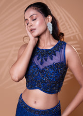 Midnight Sparkle Slit Lehenga Set