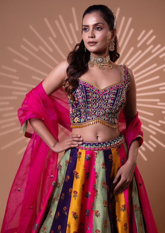 Riwaayat Mirror Embroidered Lehenga