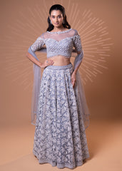 Dreamy Blue Sequin Lehenga Set