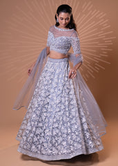 Dreamy Blue Sequin Lehenga Set
