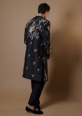 Midnight Royale Embroidered Sherwani Set