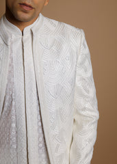 Ivory Horizon Embroidered Sherwani Set