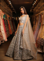 Pale Blue Archaic Lehenga Set