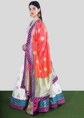 Ivory Gota Patti Benarasi Lehenga Set