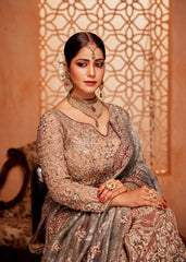 Gold And Maroon Mughal Anarkali Lehenga Set