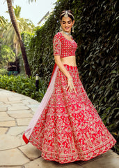 Scarlet  Archaic Mughal Lehenga Set