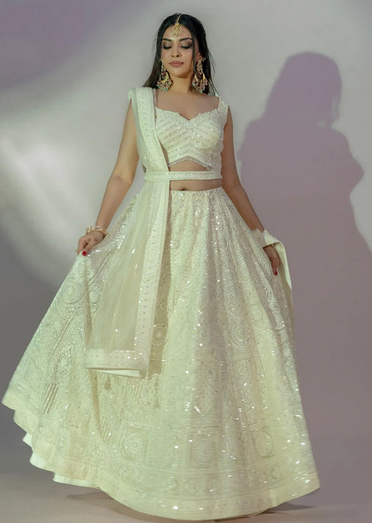Pearl White Lehenga