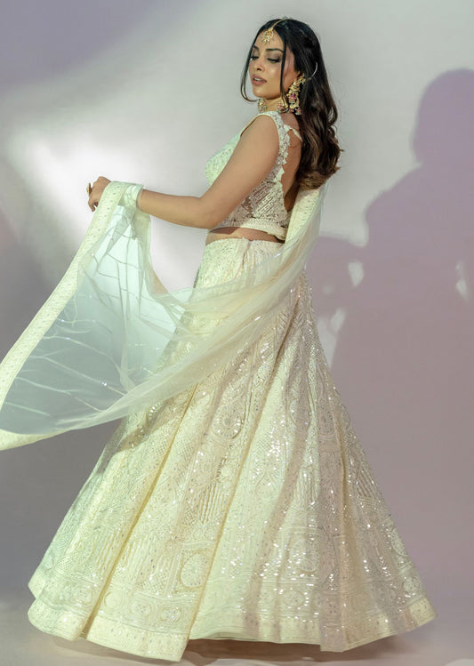 Pearl White Lehenga