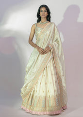 Cream Silk Lehenga