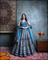Blue Silk Lehenga