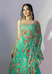 Emerald Green One Shoulder Skirt
