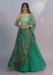 Emerald Green One Shoulder Skirt