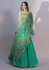Emerald Green One Shoulder Skirt