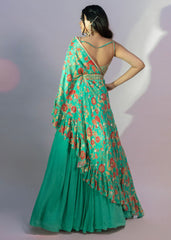 Emerald Green One Shoulder Skirt