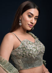 Sage Tiered Lehenga Set