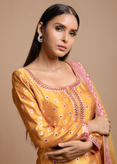 Yellow And Pink Sharara Set