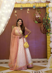 Tanvi Thakker - Off-White And Yellow Mirror Lehenga Set