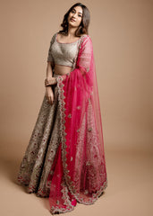 Antique Gold Bridal Lehenga Set