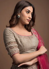 Antique Gold Bridal Lehenga Set