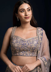 Lavender Abstract Lehenga Set