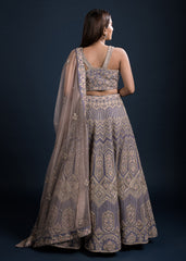 Lavender Abstract Lehenga Set
