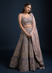 Lavender Abstract Lehenga Set