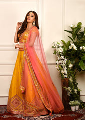 Mustard Yellow Mirrorwork Lehenga Set