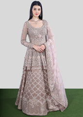 Blush Mughal Embroidered Bridal Kurta Lehenga Set