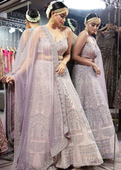 Lilac Archaic Embroidered Lehenga Set