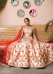 Nyra Bannerjee - Cream Floral Lehenga Set