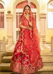 Jasmin Bhasin - Classic Red Bridal Lehenga Set