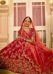Jasmin Bhasin - Classic Red Bridal Lehenga Set