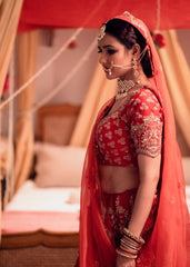 Jasmin Bhasin - Classic Red Bridal Lehenga Set