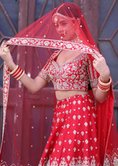Ritika Badiani - Red And Gold Mughal Lehenga Set