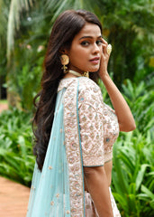 Creole Pink Aqua Lehenga Set