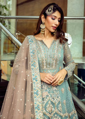 Sky Blue Persian Anarkali Lehenga