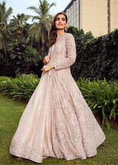 Blush Rose Lattice Jacket Anarkali Set