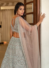 Stone Grey Silver Lehenga Set