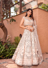 Pastel Peach Champagne Lehenga Set