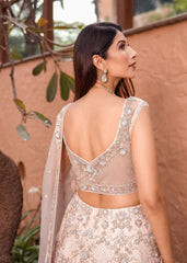 Pastel Peach Champagne Lehenga Set