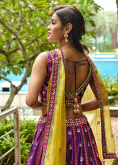 Purple Mirrorwork Lehenga Set
