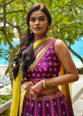 Purple Mirrorwork Lehenga Set