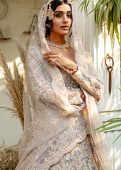 Ash Lavender Embroidered Bridal Anarkali Set